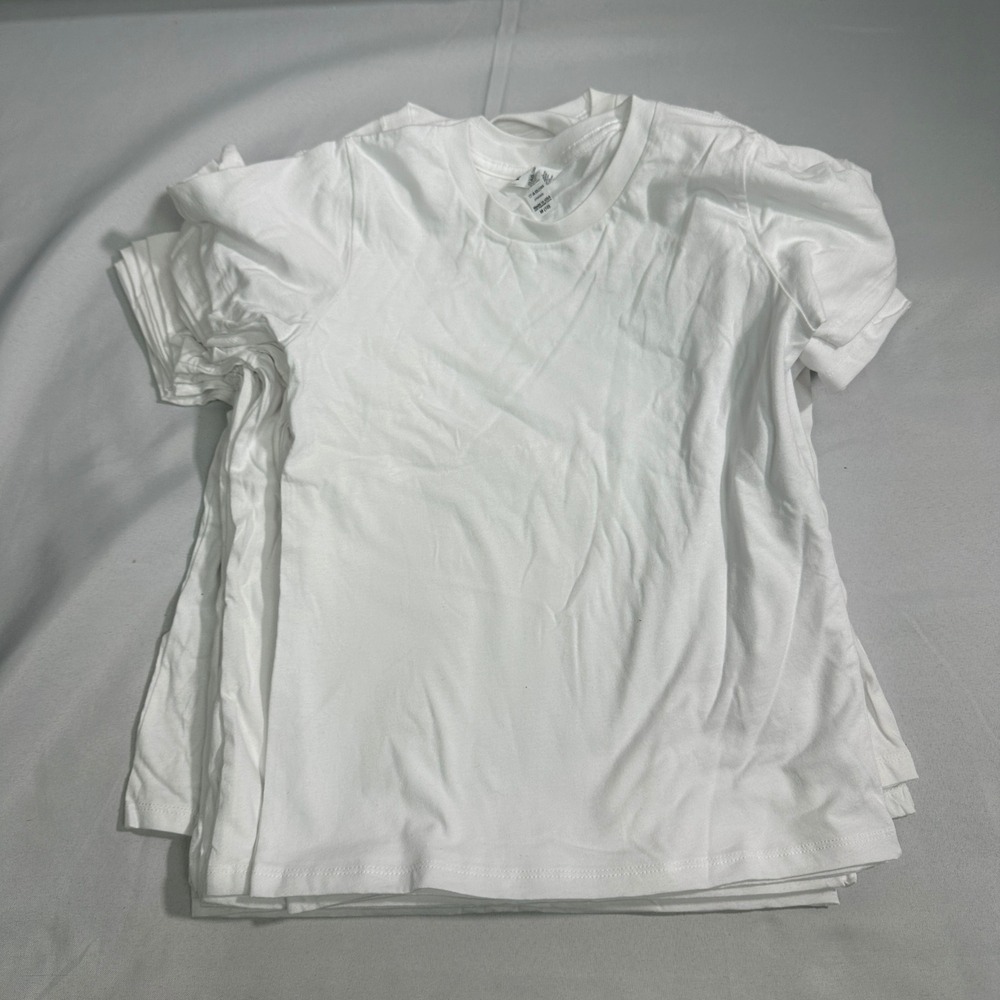 NWT Royal Apparel Cotton T-Shirt Kids Size 10 White Bulk‎ Lot 15 Basics USA Made